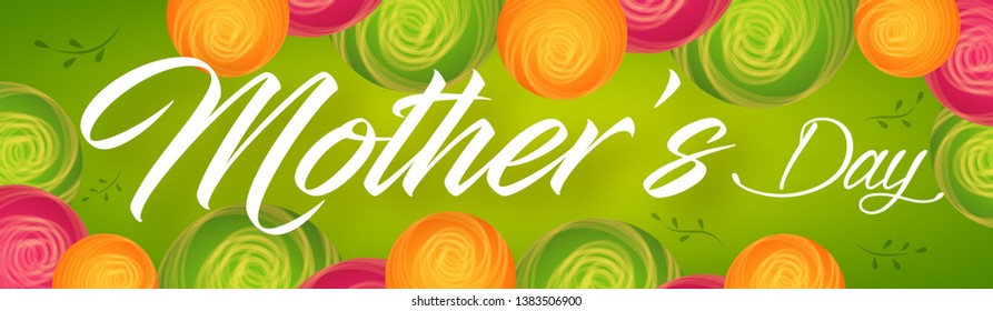 Happy Mother's Day Banner, Vector Illustration.