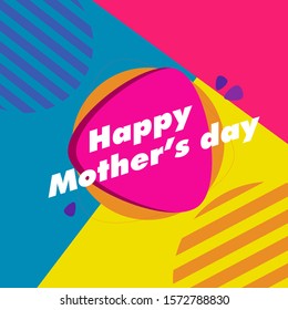 happy mother's day, beautiful greeting card background or template banner with colorful theme. design illustration