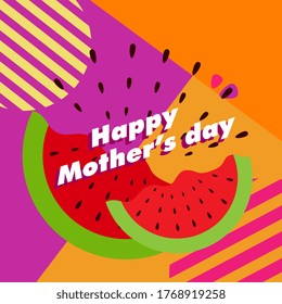 happy mother's day, beautiful greeting card background or banner with cute summer theme. vector