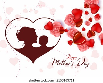 Happy Mothers day beautiful greeting card illustration vector