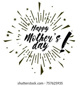 Happy Mother's day, Beautiful greeting card poster with calligraphy text