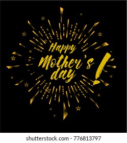 Happy Mother's day, Beautiful greeting card poster with vintage and comic or cartoon style