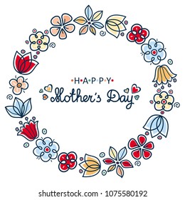 Happy Mother's Day. Best Mom Ever Cute Feminine Design For Menu, Flyer, Card, Invitation. Mother's Day Greeting Card. Mom's Day. English Translation: Happy Mother's Day.  