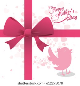 happy mothers day bird ribbon bow decoration