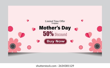 Happy Mother's Day or birthday, pink color card design