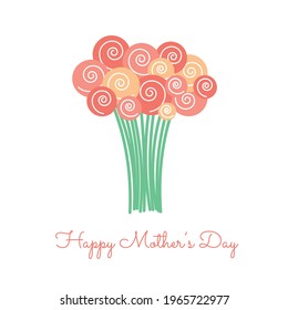 happy mother's day with bouquet