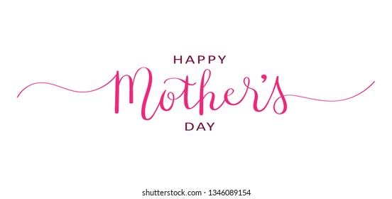 HAPPY MOTHER'S DAY brush calligraphy banner