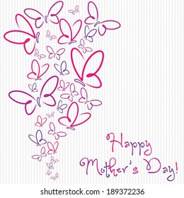 Happy Mother's Day butterfly card in vector format.