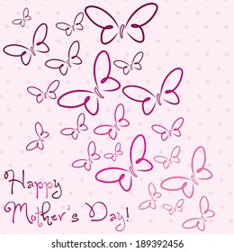 Happy Mother's Day butterfly card in vector format.