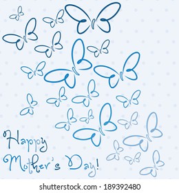Happy Mother's Day butterfly card in vector format.