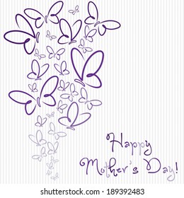 Happy Mother's Day butterfly card in vector format.