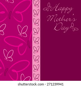 Happy Mother's Day butterfly card in vector format.