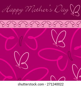 Happy Mother's Day butterfly card in vector format.