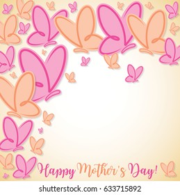 Happy Mother's Day butterfly card in vector format.
