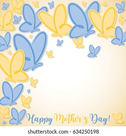 Happy Mother's Day butterfly card in vector format.