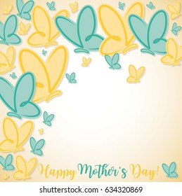 Happy Mother's Day butterfly card in vector format.