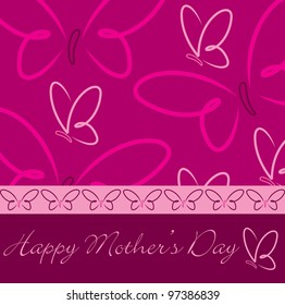 Happy Mother's Day butterfly card in vector format.