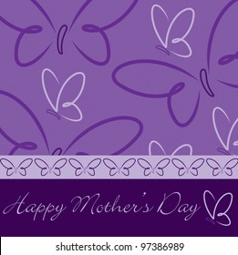 Happy Mother's Day butterfly card in vector format.