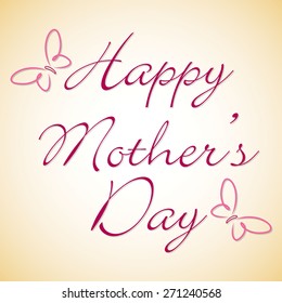 Happy Mother's Day butterfly typographic card in vector format.