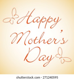 Happy Mother's Day butterfly typographic card in vector format.