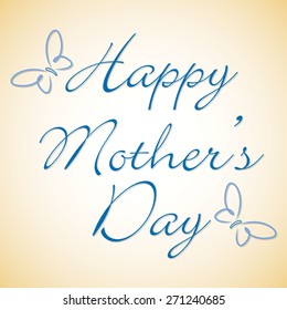 Happy Mother's Day butterfly typographic card in vector format.