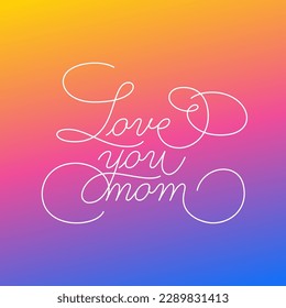 Happy Mother's Day - calligraphic lettering with elegant flourishes. Modern line calligraphy isolated on white background. Vector text in linear style, editable stroke wight.