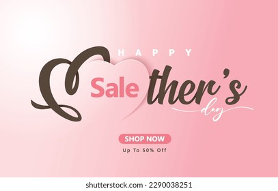 Happy Mother's Day Calligraphy abstract art background vector. Sale banner design template