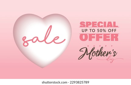 Happy Mother's Day Calligraphy abstract art background vector. Sale banner design template