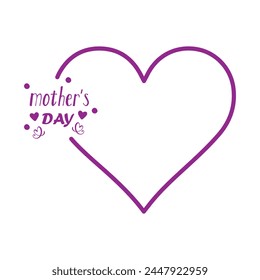 Happy Mother's Day Calligraphy Background. Design for flyer, card, invitation. Happy mother's day card with heart and hand drawn text. Vector illustration. Eps file 157.