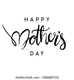 Happy Mother's Day Calligraphy Card Background Drawn By Hand - Vector EPS