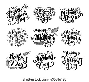 Happy Mother's Day Calligraphy collection. Vector illustration.