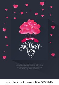 Happy Mothers Day Calligraphy with flower Background