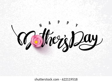 Happy Mother's Day Calligraphy with flower Background.Vector.