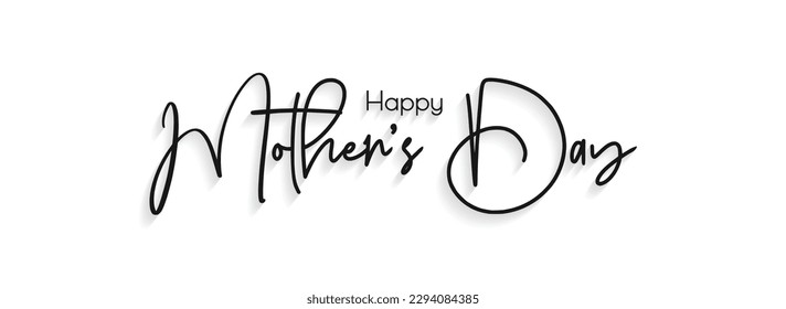 Happy Mother's Day Calligraphy on white Background. 14 April 2023 International Mothers Day Greeting Card Banner Template. Vector Illustration