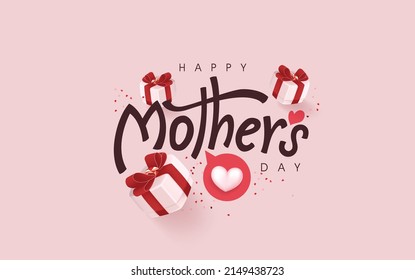 Happy Mothers day calligraphy poster banner background layout 