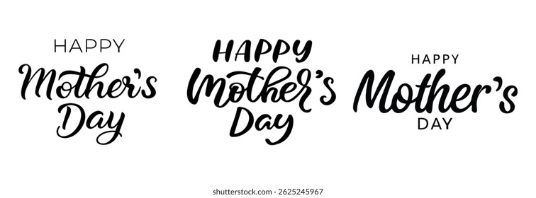 Happy Mother's Day calligraphy set. Collection of letterings. Mother's Day design. Vector illustration