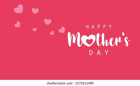 Happy Mother's Day Calligraphy vector with red Background