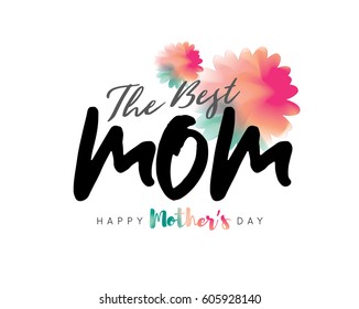 Happy Mother's Day Calligraphy with watercolor Background