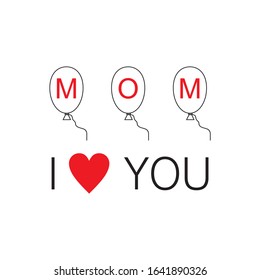 happy mothers day card with ballon