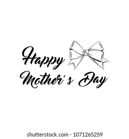 Happy Mothers day card. Bow. Greeting card design. Moms holiday. Vector illustration