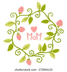 Happy mothers day card. Bright spring concept illustration with flowers. Vector banner.