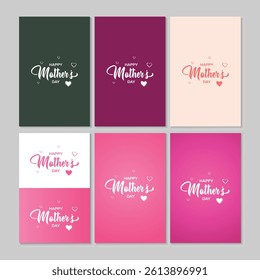 Happy Mother's Day Card Collection Vector