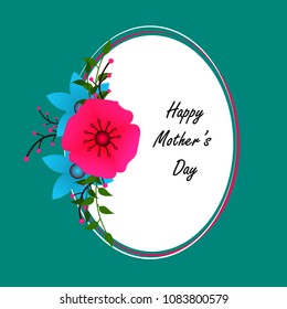 Happy mother's day card design and illustration with flower bokeh. vector template and card design.