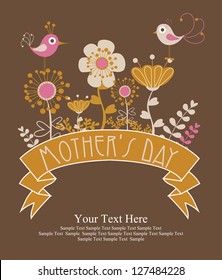 happy mothers day card design. vector illustration