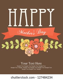 happy mothers day card design. vector illustration