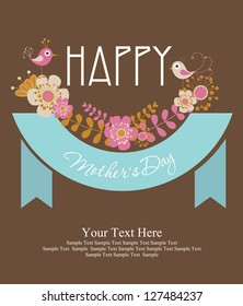 happy mothers day card design. vector illustration