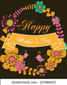 happy mothers day card design. vector illustration