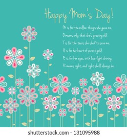 happy mothers day card design. vector illustration