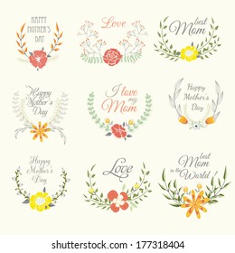 Happy mothers day card design. vector illustration