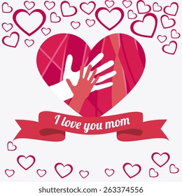 Happy mothers day card design, vector illustration.